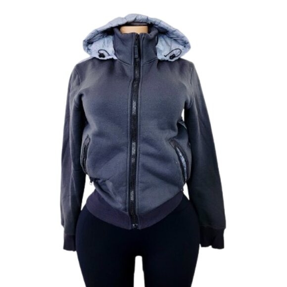 Lululemon Women's Black Goose Down Hood Hybrid Full Zip Quilted Puffer Jacket 6 - Picture 1 of 9